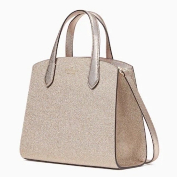 Kate Spade💥 NWT 💥 Rose Gold Glitter Tinsel Satchel Crossbody Handbag Bag. - Picture 16 of 17